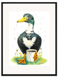Gerahmter Kunstdruck Ganze Kaffeetasse für die Gans