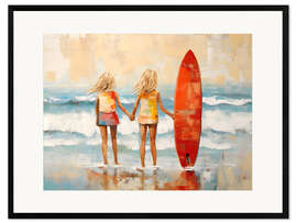 Impression artistique encadrée Surfboard Kids II