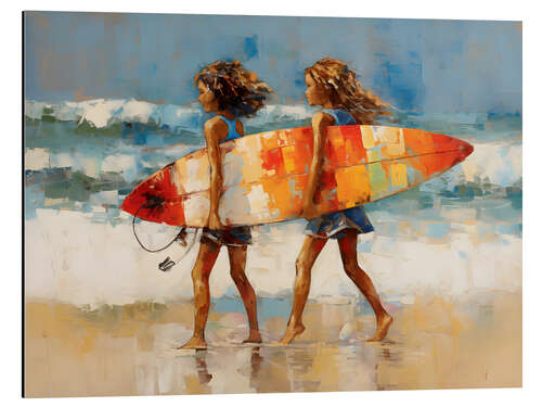 Tableau en aluminium Surfboard Kids III