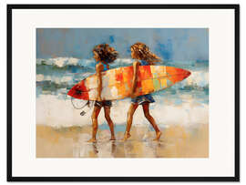 Gerahmter Kunstdruck Surf-Kids III