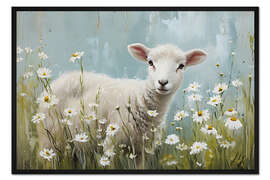 Gerahmter Kunstdruck Frühlingslamm