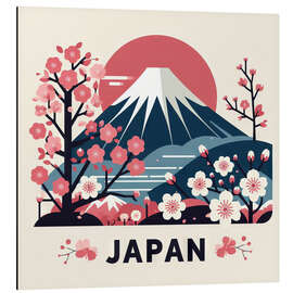 Quadro em alumínio Mount Fuji and cherry blossom in Japan