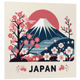 PVC-tavla Mount Fuji and cherry blossom in Japan