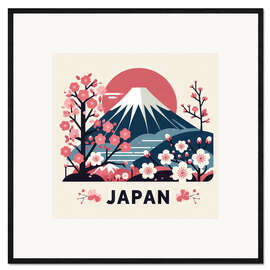 Framed art print Mount Fuji and cherry blossom in Japan
