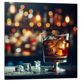 Tableau en plexi-alu Glass of whiskey in a night bar