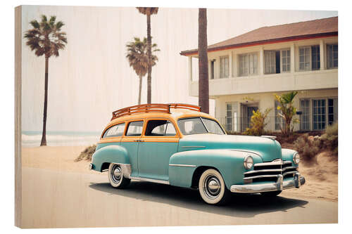 Cuadro de madera California Dreaming - Nostalgic Car