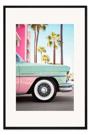 Gerahmter Kunstdruck California Dreaming - LA Retro Auto