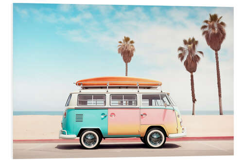 Foam board print California Dreaming - Van on the Beach