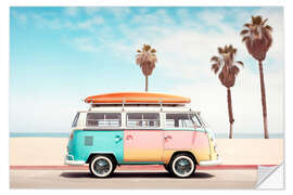 Selvklebende plakat California Dreaming - Van on the Beach