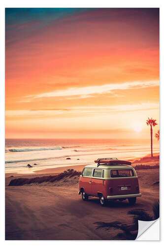 Vinilo para la pared California Dreaming - Van Beach Sunset