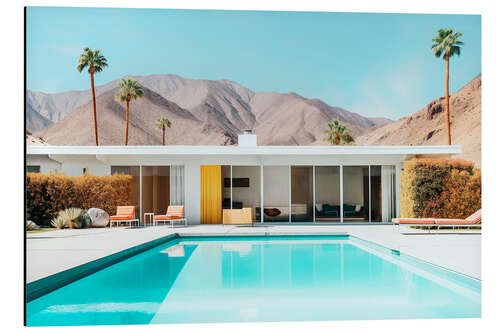 Stampa su alluminio California Dreaming - Palm Springs Pool in the desert