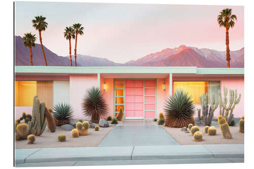 Stampa su plexi-alluminio California Dreaming - Retro Palm Springs