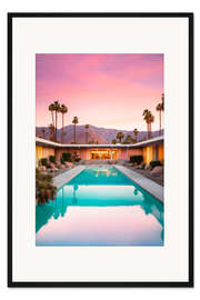 Gerahmter Kunstdruck California Dreaming - Mid-Century Pool