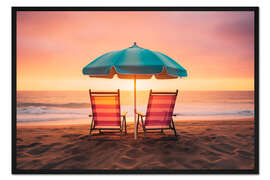 Gerahmter Kunstdruck California Dreaming - Sommersonnenuntergang