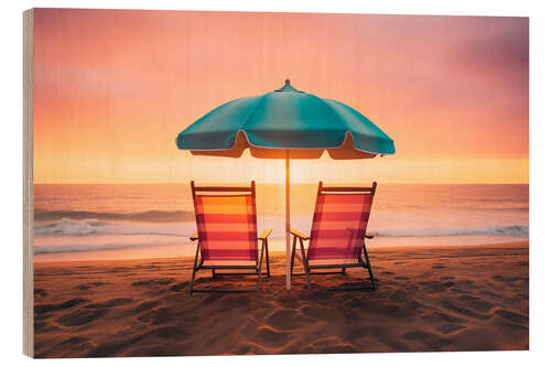 Wood print California Dreaming - Summer Sunset