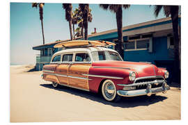 PVC-tavla California Dreaming - Surfing Vintage Car