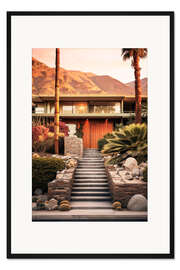 Gerahmter Kunstdruck California Dreaming - Palm Springs Mid Century