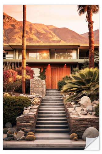 Selvklebende plakat California Dreaming - Palm Springs Mid Century