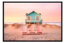 Gerahmter Kunstdruck California Dreaming - Pastellstrand