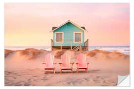 Selvklebende plakat California Dreaming - Pastel Beach