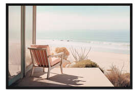 Gerahmter Kunstdruck California Dreaming - Allein vor dem Ozean