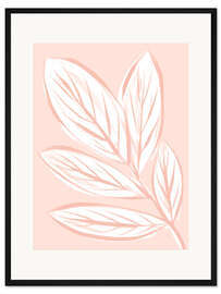 Gerahmter Kunstdruck Moderne rosa Blätter