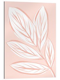 Stampa su plexi-alluminio Modern Pink Leaves