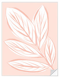 Selvklebende plakat Modern Pink Leaves