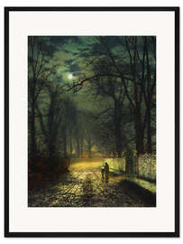 Gerahmter Kunstdruck Eine mondbeschienene Weg