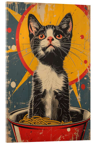 Acrylglas print Kitten with Spaghetti