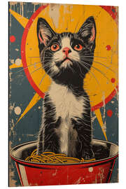 Magnettafel Kätzchen mit Spaghetti