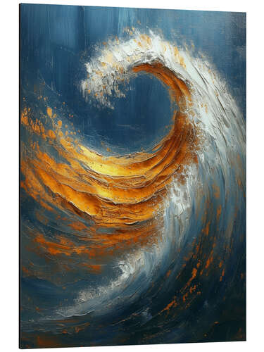 Aluminium print Golden Wave II