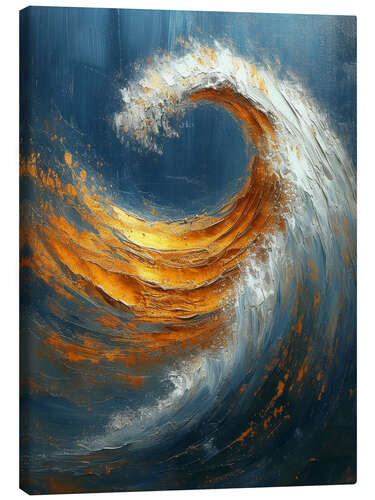 Quadro em tela Golden Wave II