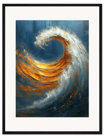 Gerahmter Kunstdruck Goldene Welle II