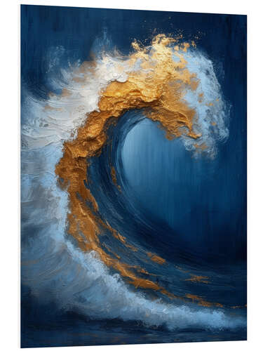 Foam board print Golden Wave I