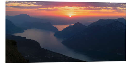 Acrylic print Lake Lucerne at sunset