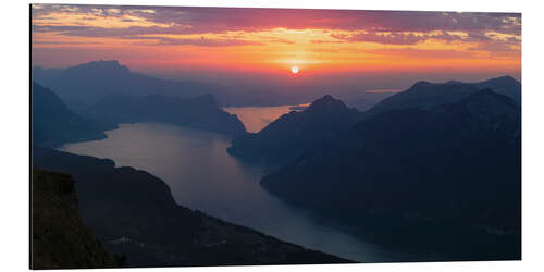 Cuadro de aluminio Lake Lucerne at sunset