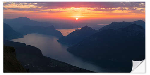 Vinilo para la pared Lake Lucerne at sunset