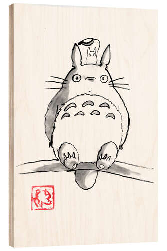 Quadro de madeira Totoro