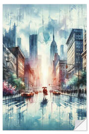 Selvklebende plakat A walk in New York