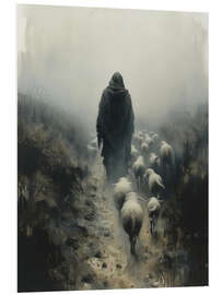 Foam board print "My sheep hear my voice"