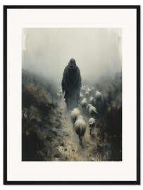 Gerahmter Kunstdruck "Meine Schafe hören meine Stimme"