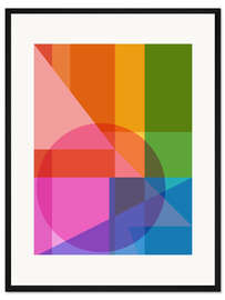 Gerahmter Kunstdruck Geometrischer Regenbogen