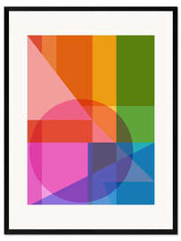 Plakat artystyczny premium w ramie Geometric Rainbow