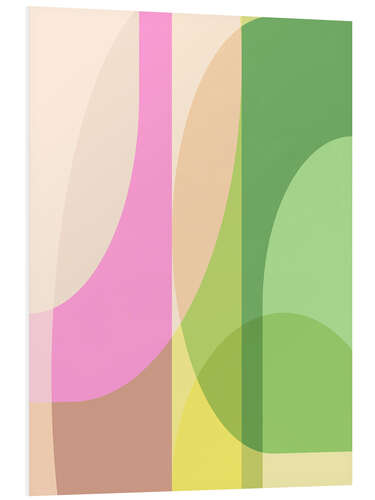 Foam board print Abstract Geometric Shapes in Pink and Green