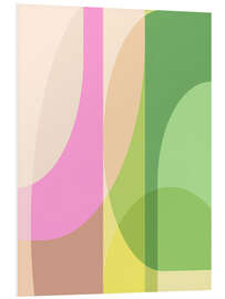 Foam board print Abstract Geometric Shapes in Pink and Green