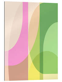 Gallery print Abstract Geometric Shapes in Pink and Green