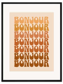 Gerahmter Kunstdruck Bonjour Groovy 70s