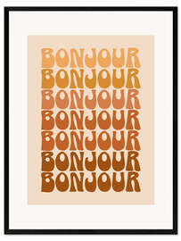 Ingelijste kunstdruk Bonjour Groovy 70s
