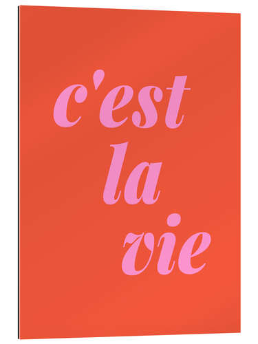 Gallery print C'est La Vie in Pink and Orange-Red